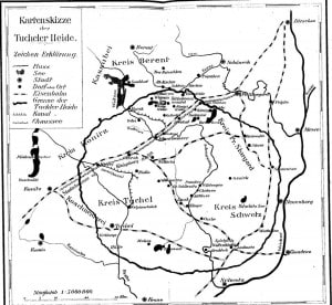 Niemiecki szkic - mapa Borów Tucholskich